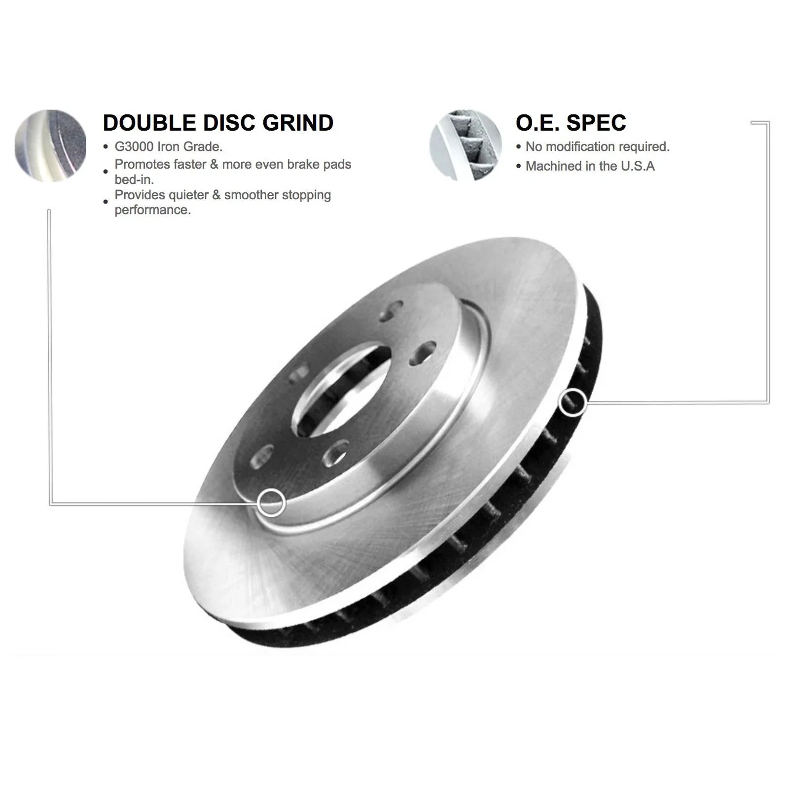 R1 Concepts Rear Brakes and Rotors Kit |Rear Brake Pads| Brake Rotors and Pads| Optimum OEp Brake Pads and Rotors WFUN1-39062