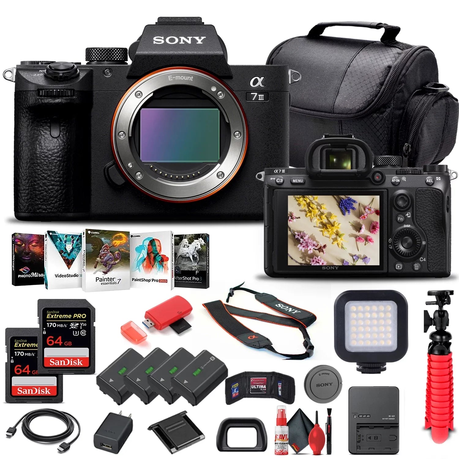 Sony Alpha a7  Mirrorless Camera Body Only ILCE7M3/B - Pro Bundle