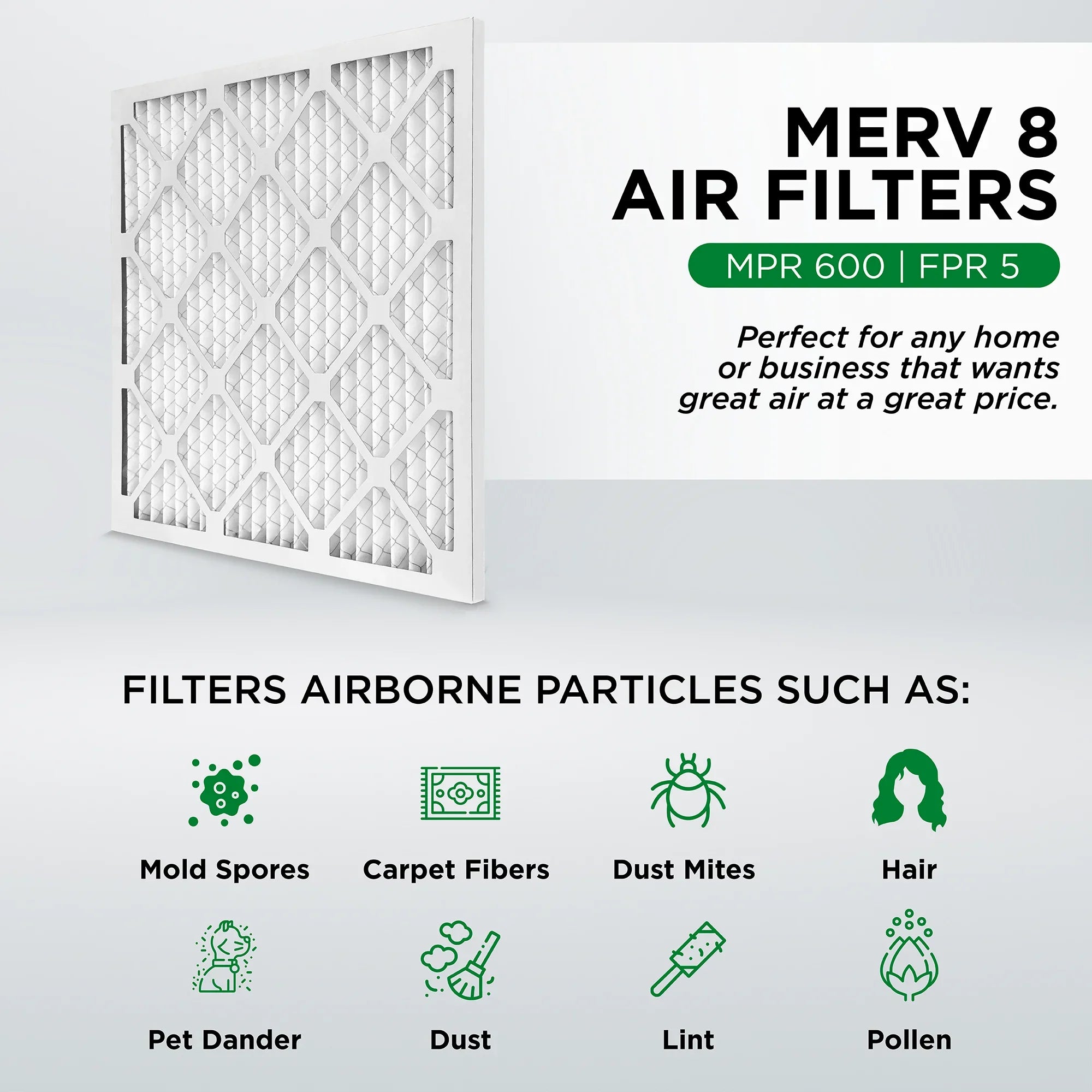 Pamlico Air 20x24x4  8 Pleated  Furnace Air Filters. Case of 6. Actual Size: 19-3/8 x 23-3/8 x 3-3/4