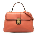 Pre-Owned Authenticated Bottega Veneta Intrecciato Piazza Satchel Calf Leather Pink Unisex (Good)