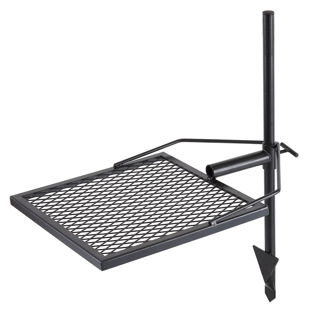 Swivel Campfire Grill 16" x 16" Heavy Duty Steel Open Fire Cooking Grate Adjustable