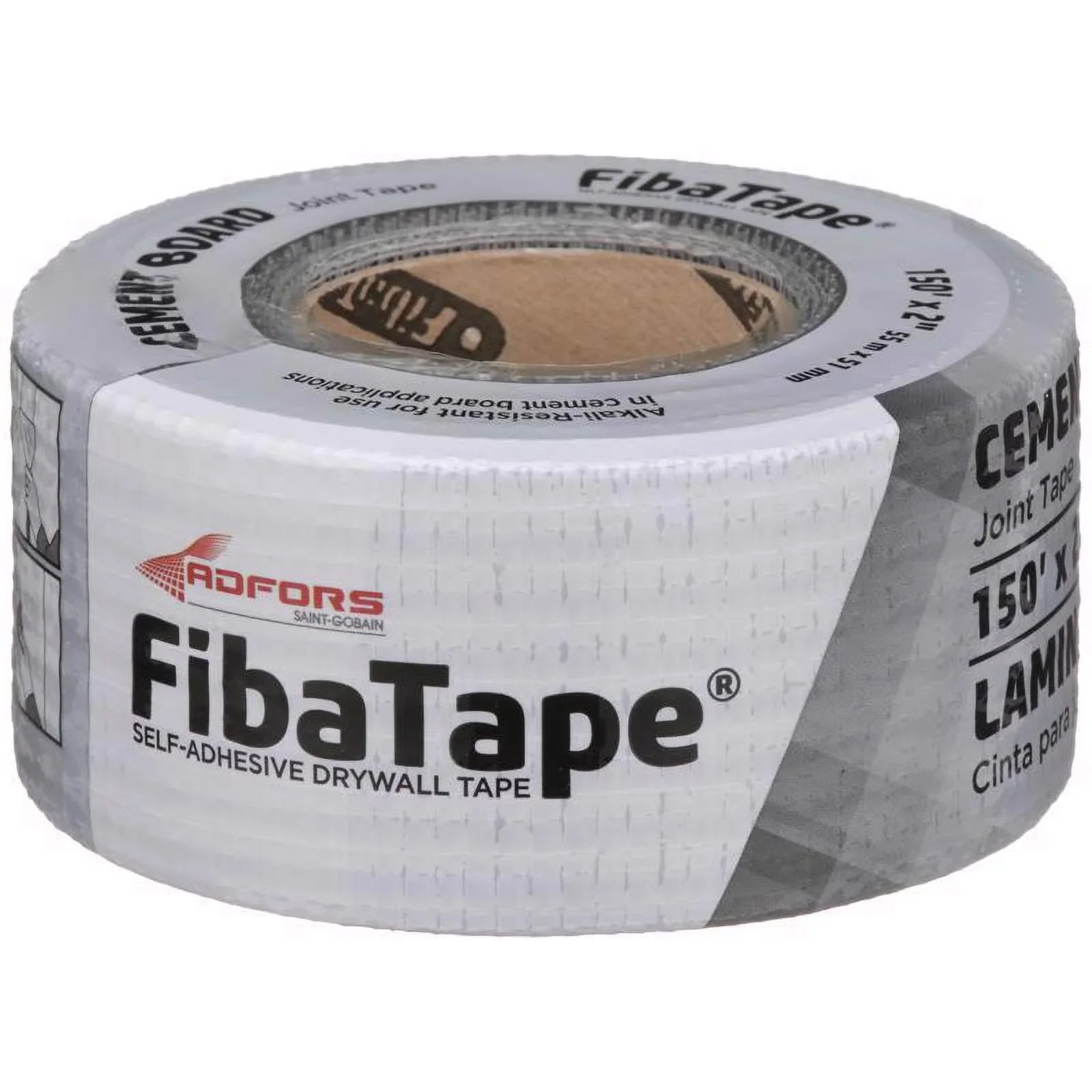 1 Pc, Saint-Gobain Adfors Fibatape Alkali-Resistant 150 Ft. L X 2 In. W Fiberglass Mesh Gray Self Adhesive
