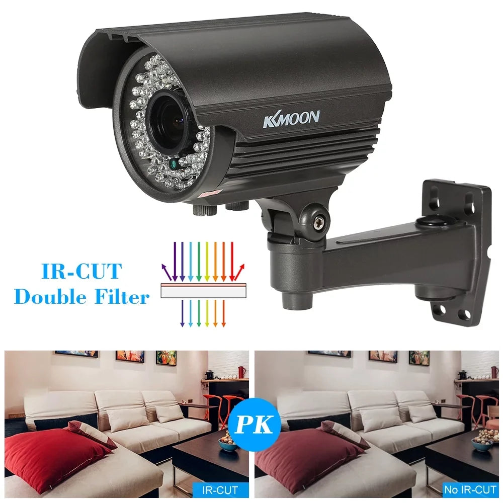 Andoer 1080P   Analog Camera, Manual Zoom Varifocal Lens, 1/3”  2.0MP,  , 72  , Night Vision, Weatherproof Indoor