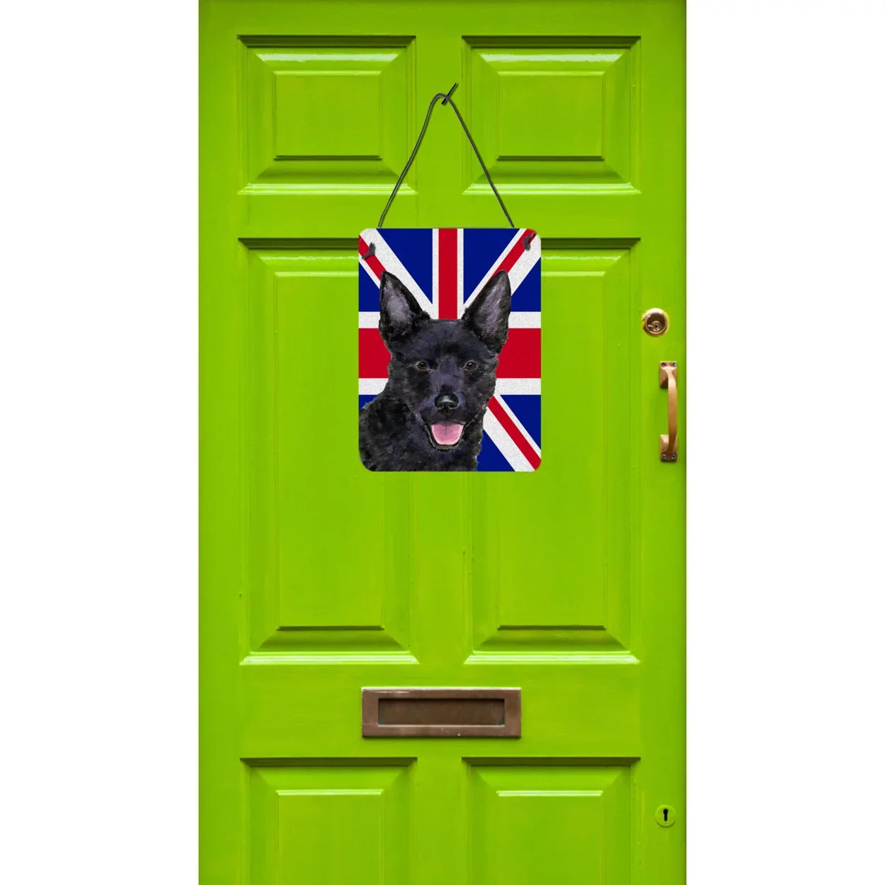 Dog Art with English Union Jack British Flag Wall or Door Hanging Prints