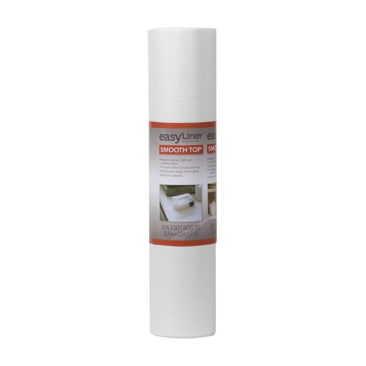 Duck 281872 Smooth Top Easy Non-Adhesive 20 in. x 24 ft. Shelf Liner, White, 2 Count