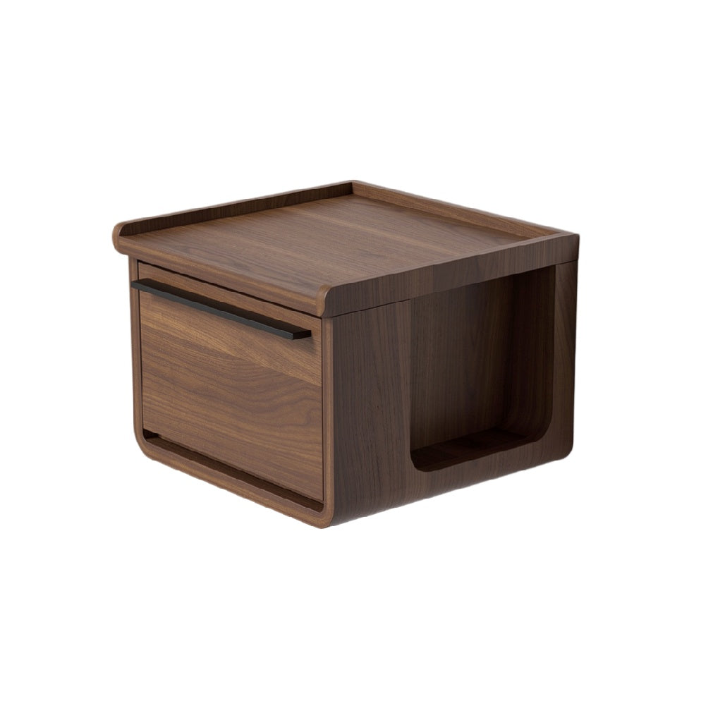 Modern Wooden Nightstand with Drawer and Open Shelf