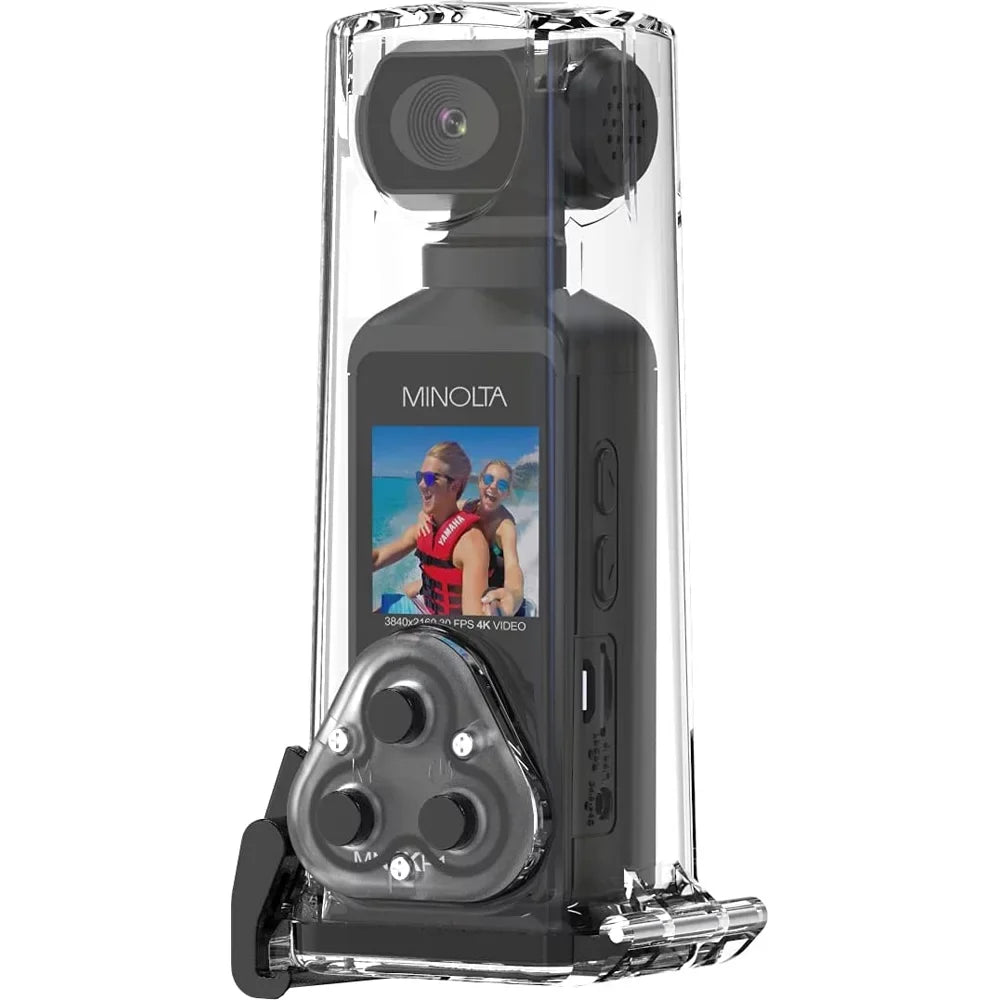 Minolta MN4KP1 4K Ultra  Pocket Camcorder w/WiFi & Waterproof Housing (Black)
