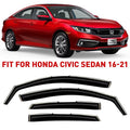 Voron Glass in-Channel Extra Durable Rain Guards for Honda Civic 2016-2021 Sedan, Window Deflectors, Vent Window Visors, 4 Pieces - 200508
