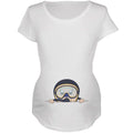 Summer Peeking Baby Scuba Diver White Maternity Soft T-Shirt - X-Large