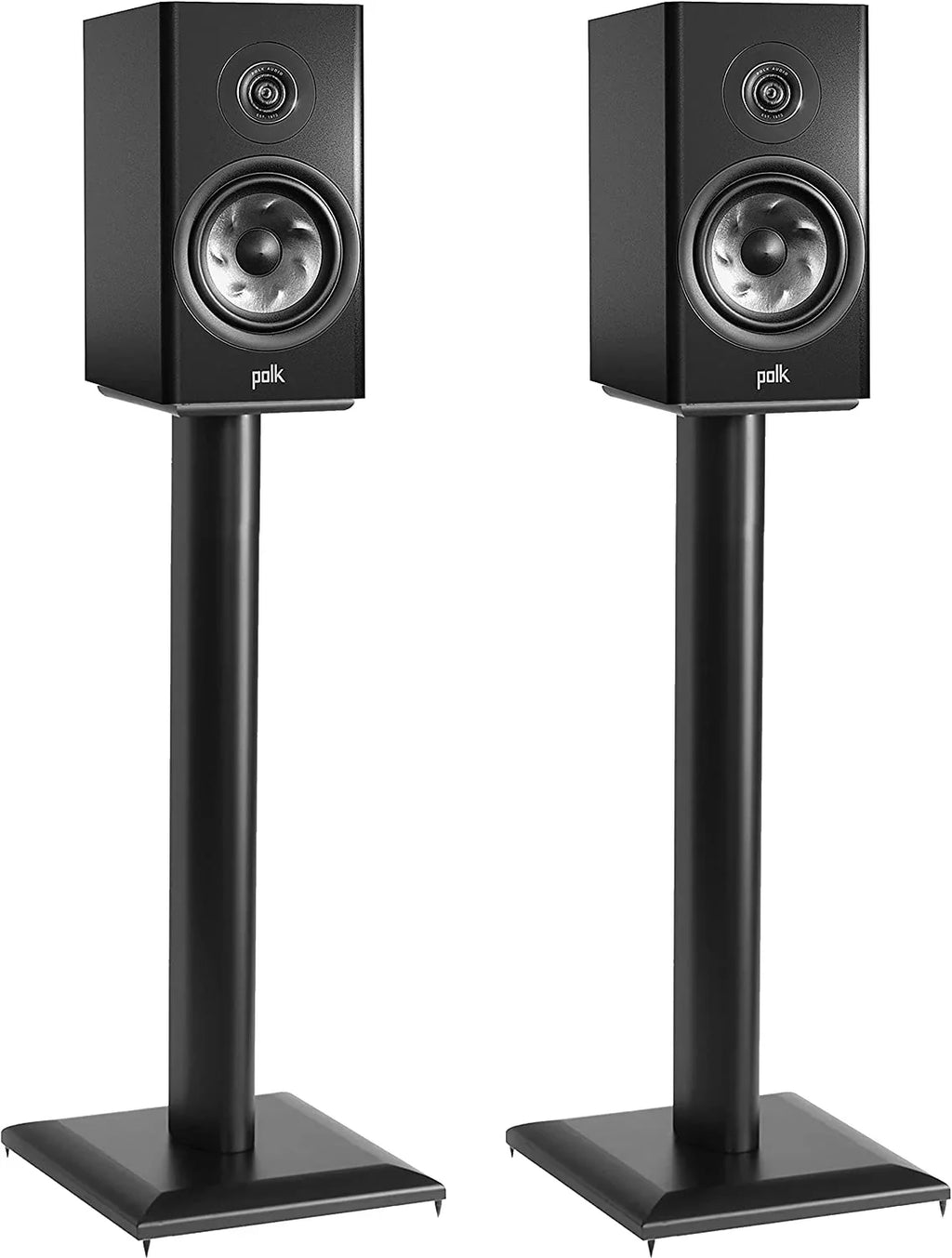 Premium Universal Floor Speaker Stands - Vibration-Absorbing  Design Works with Edifier, Polk, & Other Bookshelf Speakers Or Studio Monitors - Includes Sound Iso Pads & Carpet Spikes