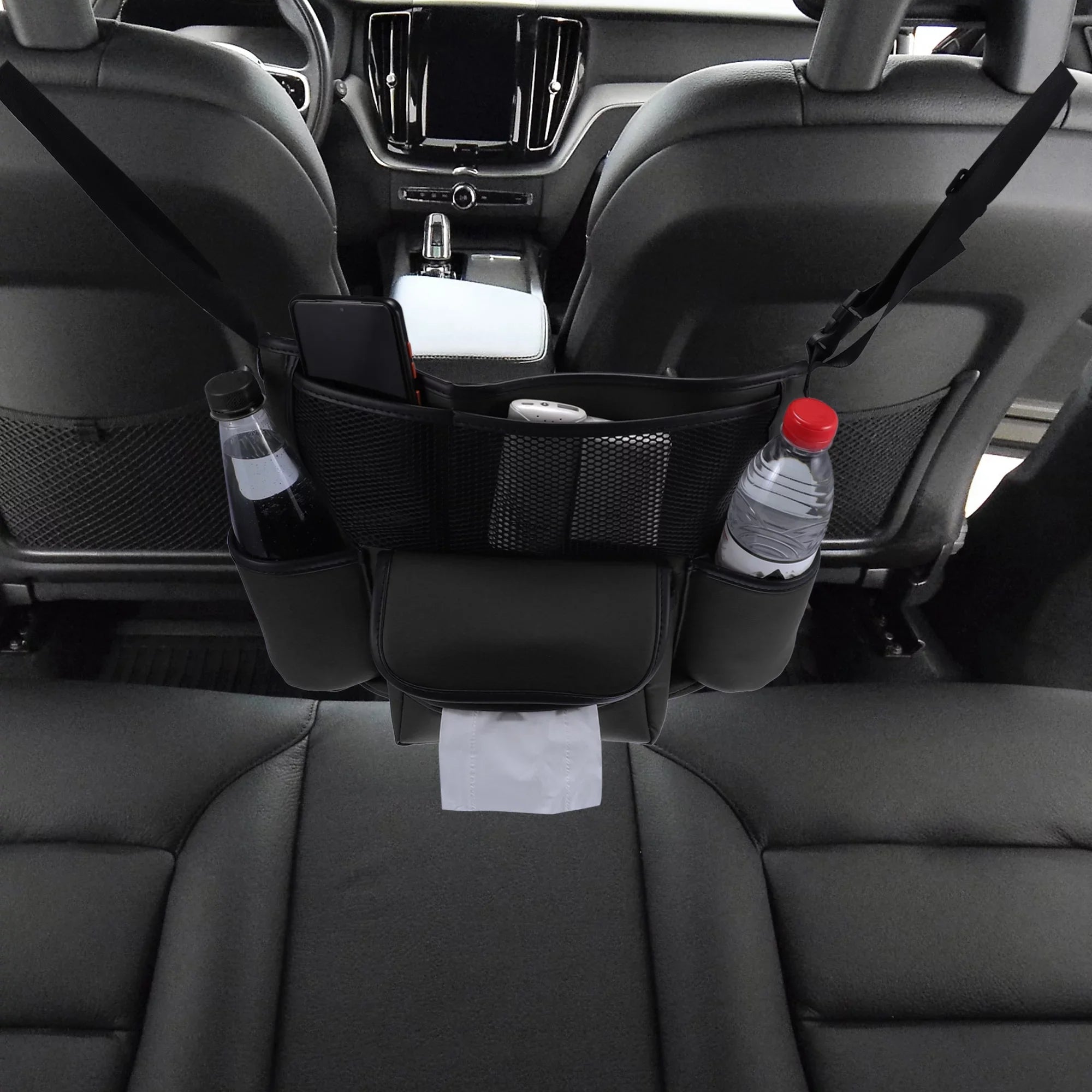 Car Large Capacity Seat Organizer Backseat Multi Pockets Purse Storage for Car 36x26c18cm Black