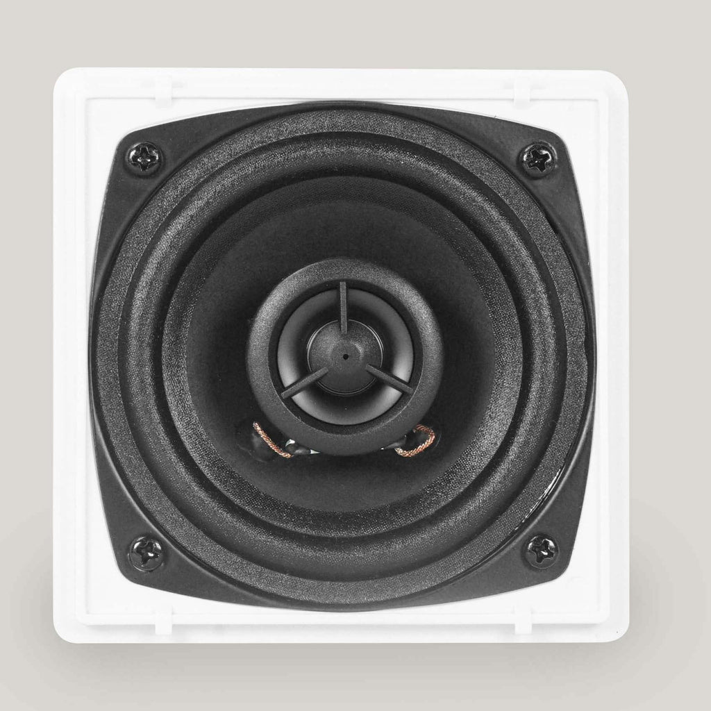 4 Rockville Cube 70v White 3.5" Commercial Swivel Wall Mount Restaurant Speakers