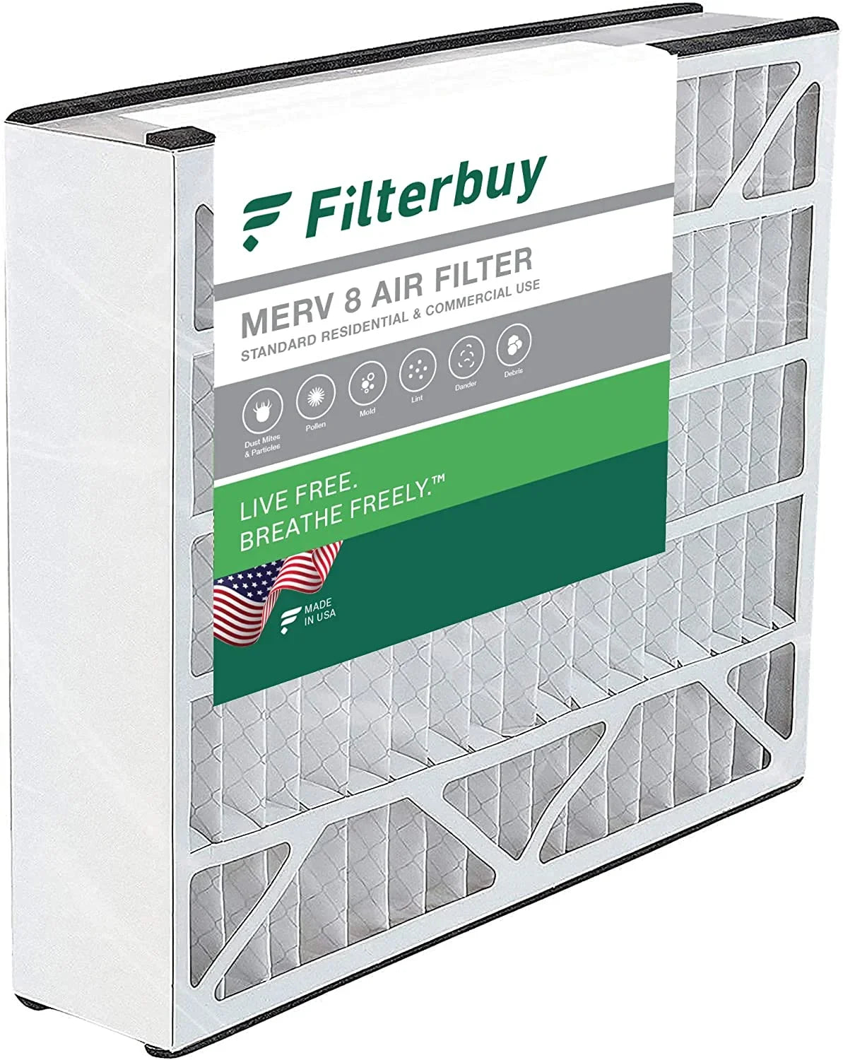 Filterbuy 20x25x5  8 Pleated   Furnace Air Filters for Trion Air Bear, Generalaire, Skuttle, and Ultravation (1-Pack)