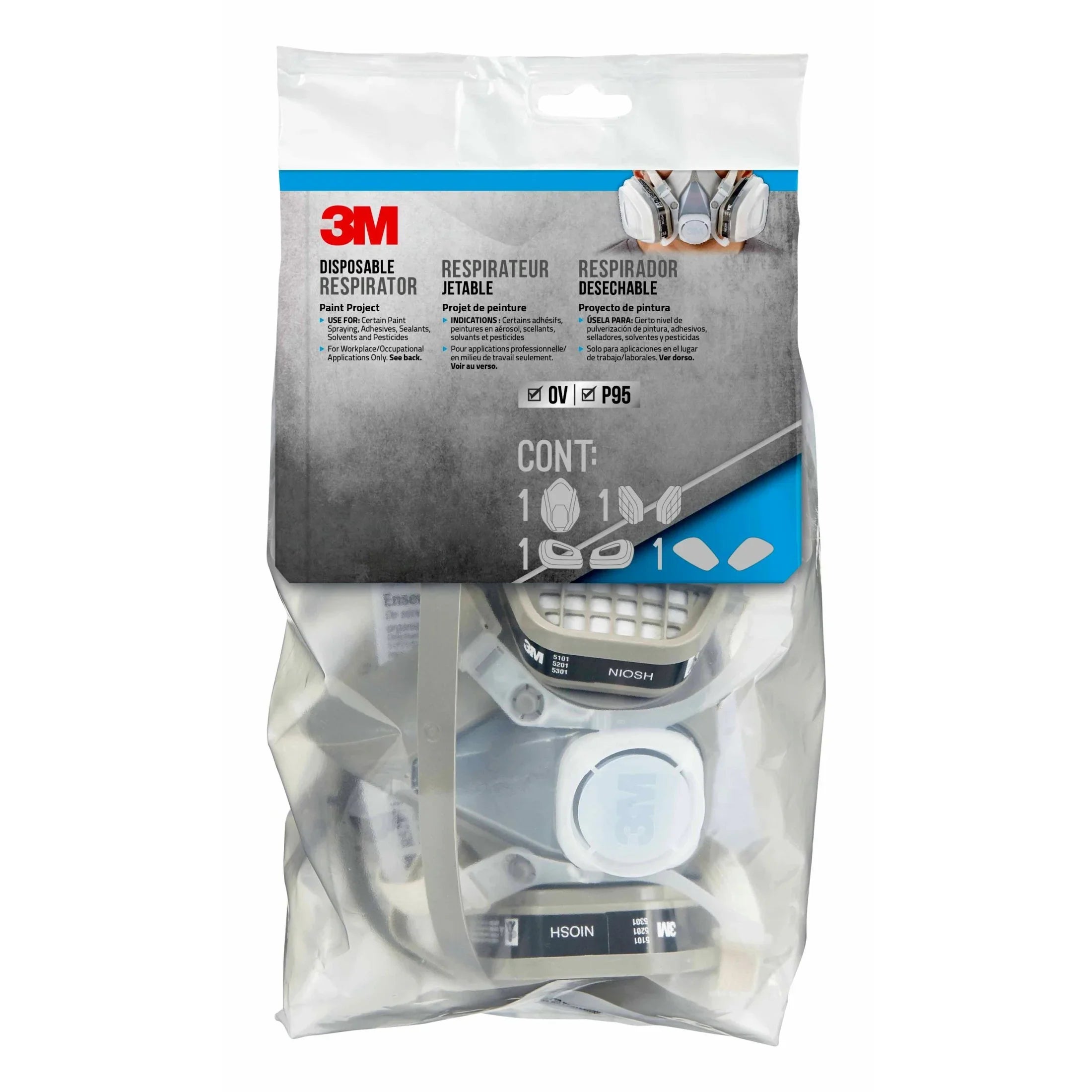 3M /P95 Disposable Paint Project Respirator, -Approved, Medium, 1 Mask