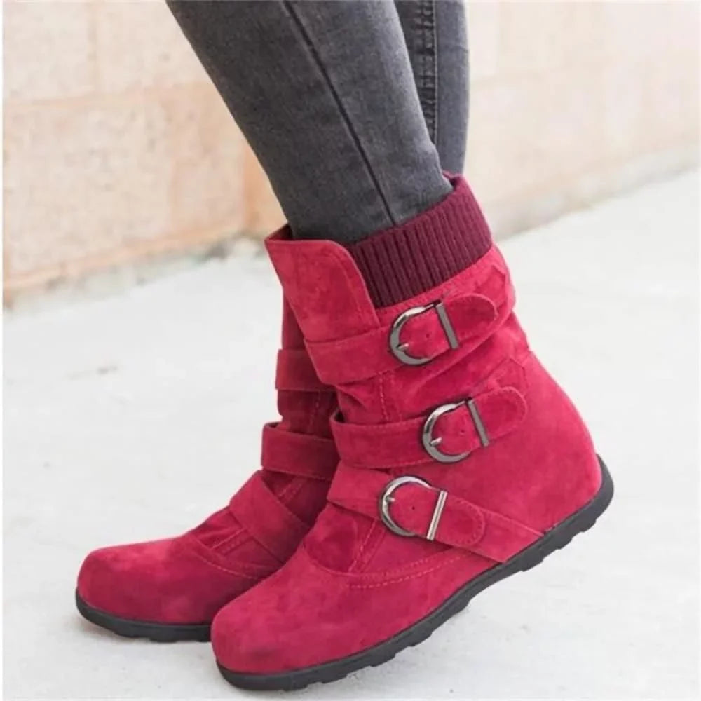 Women Classic Boots Women Warm Snow Boots Flat Plush Casual Ladies Shoes Plus Size Autumn Winter Outdoor Booties
