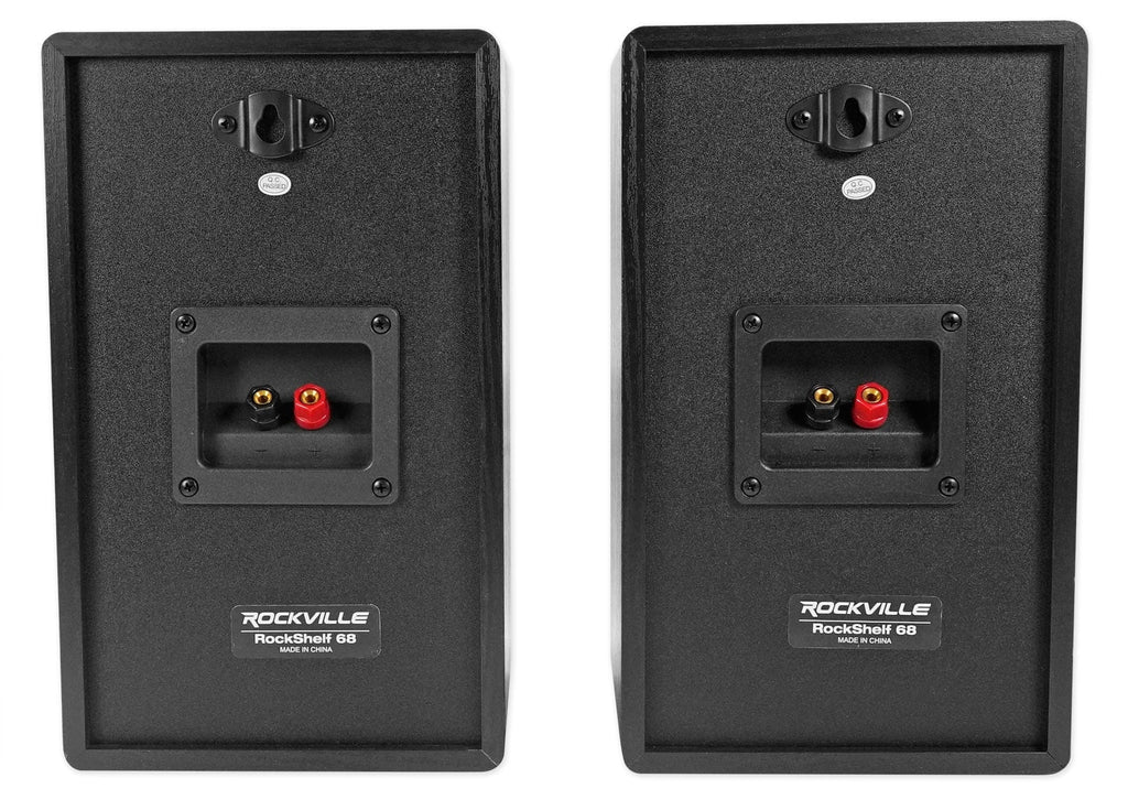 Rockville  150 Amplifier w/ Bluetooth+(4) 6.5" Bookshelf Speakers+Stands