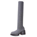 Pull on Work Boots Women Minimalist Heeled Sock Boots Long Boots Ladies Knee Length Boots Buckle Winter Boots for Women Waterproof Snow Size 11