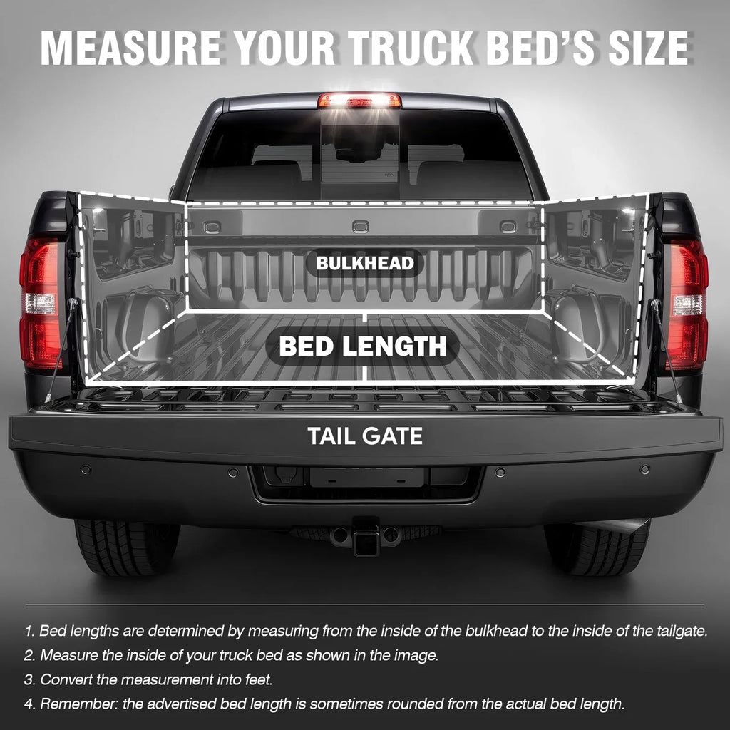 Motoring --090 For 2019 to 2021 Ford Ranger 5Ft Truck Short Bed Black Powdercoated Aluminum Frame  Hard Top Tri-Fold Tonneau Cover 20