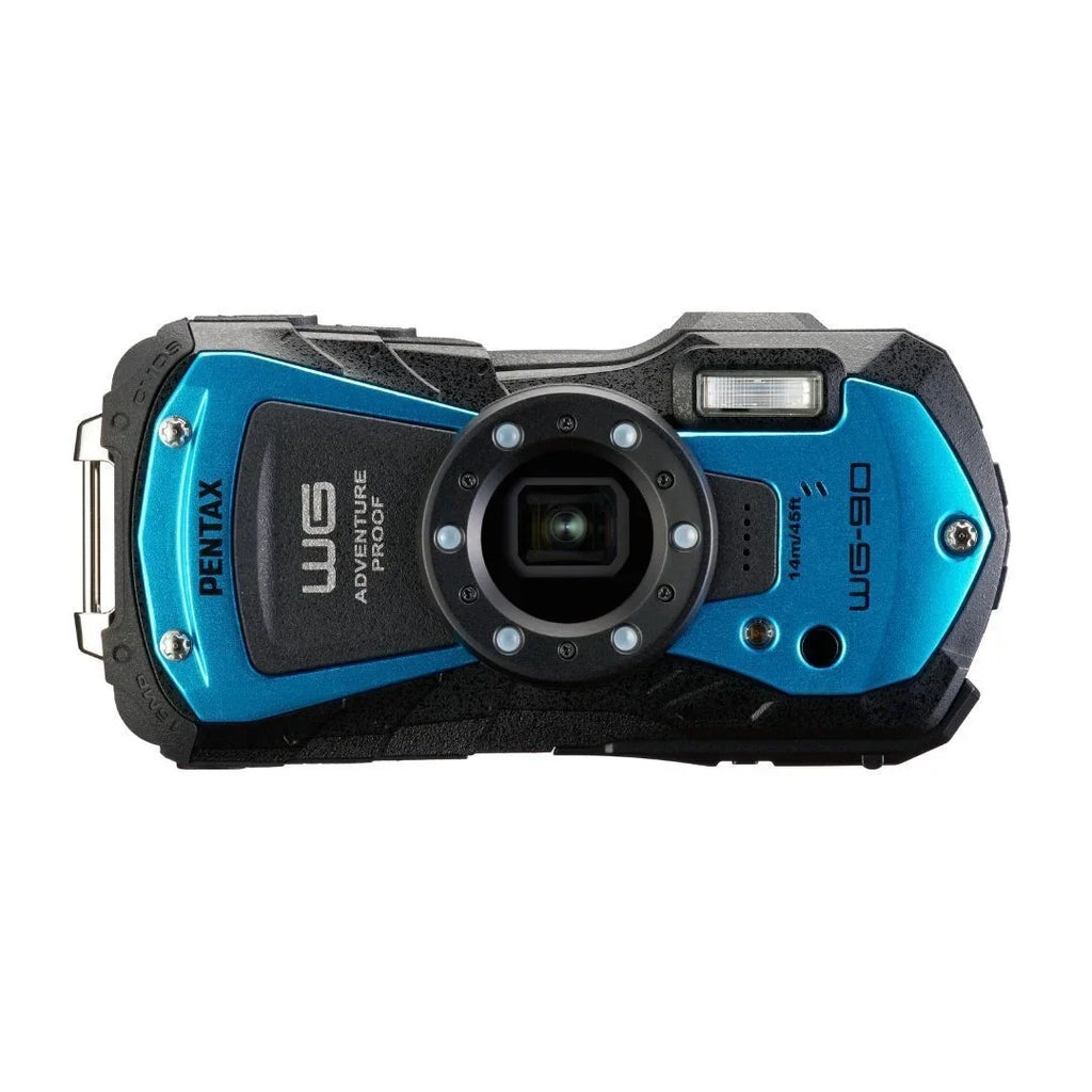 '-90 Compact Camera (Blue) Bundle with Accessory Cleaning Kit Bag and 64GB Memory Card