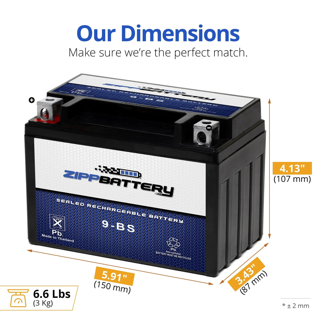 Zipp Battery YTX9- (9- 12 Volt,8 Ah, 120 ) Motorcycle Battery for Ktm 640cc Adventurer Duke 2000