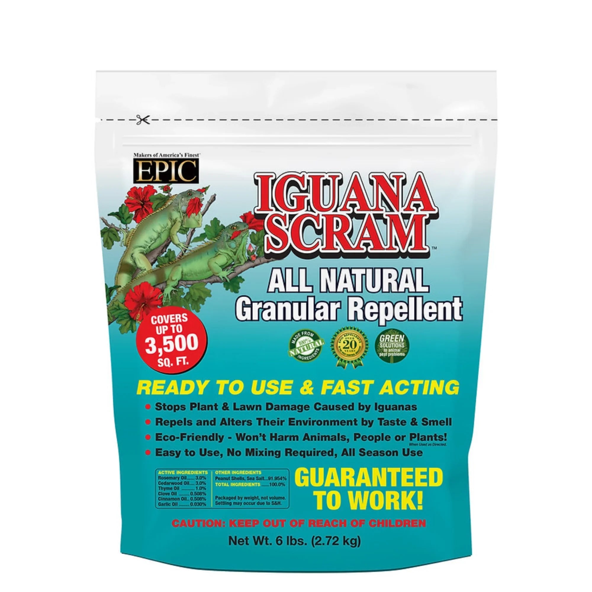Iguana Scram All Natural Outdoor Granular Animal Repellent, 6lbs