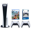 Sony Playstation 5 Disc Version Console with Extra White Controller, Surge  Grip Kit With Precision Aiming Rings and Sackboy: A Big Adventure Bundle