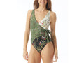 Vince Camuto Printed Surplus Wrap Tie One Piece Swimsuit