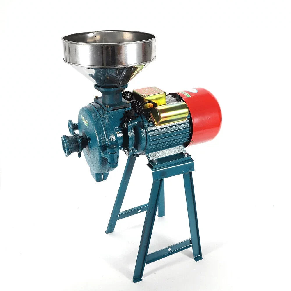 ZhdnBhnos 2200W 220V Electric Grain Flour Grinder Mill Commercial Heavy Duty Corn Wheat Cereal Dry Feed Grinder Pulverizer Machine w/ Funnel 1400r/Min