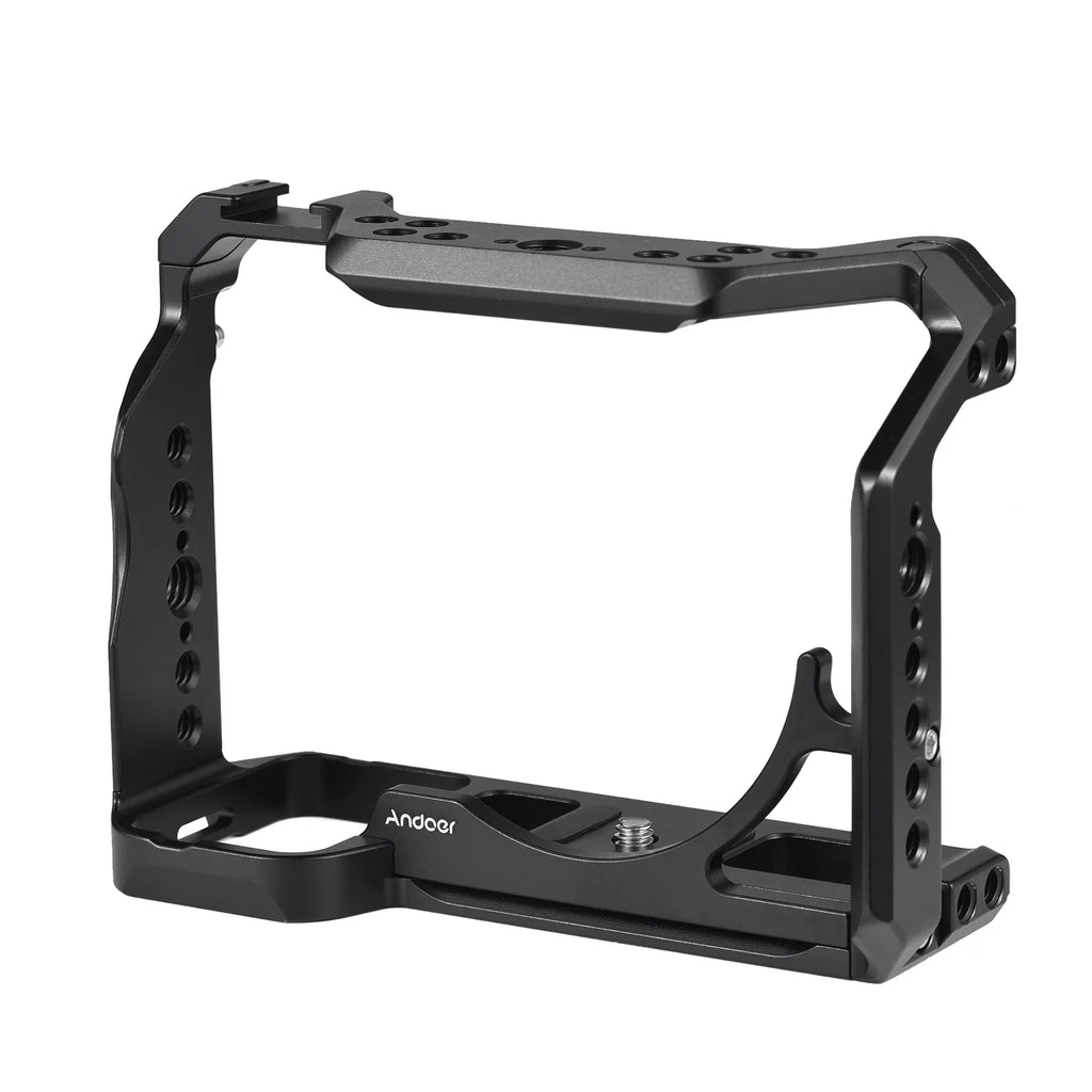 Camera Cage, Aluminum Alloy Video Cage with Cold Shoe Mounts, Numerous 1/4 Inch Screw Holes, Sony A7IV/A7M4//A7R4/A7S3