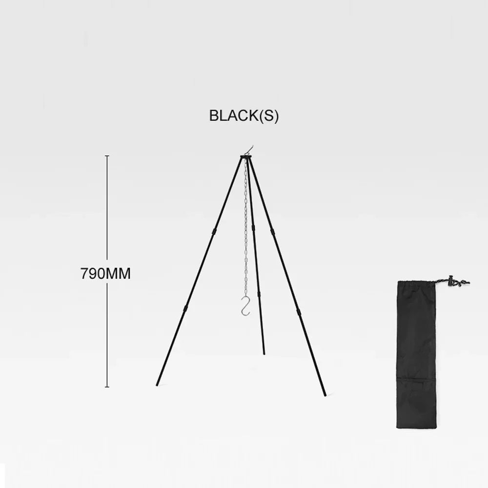 walmeck Detachable Campfire Tripod Bonfire Rack - Portable Aluminum Alloy Folding Bracket for Camping Picnic