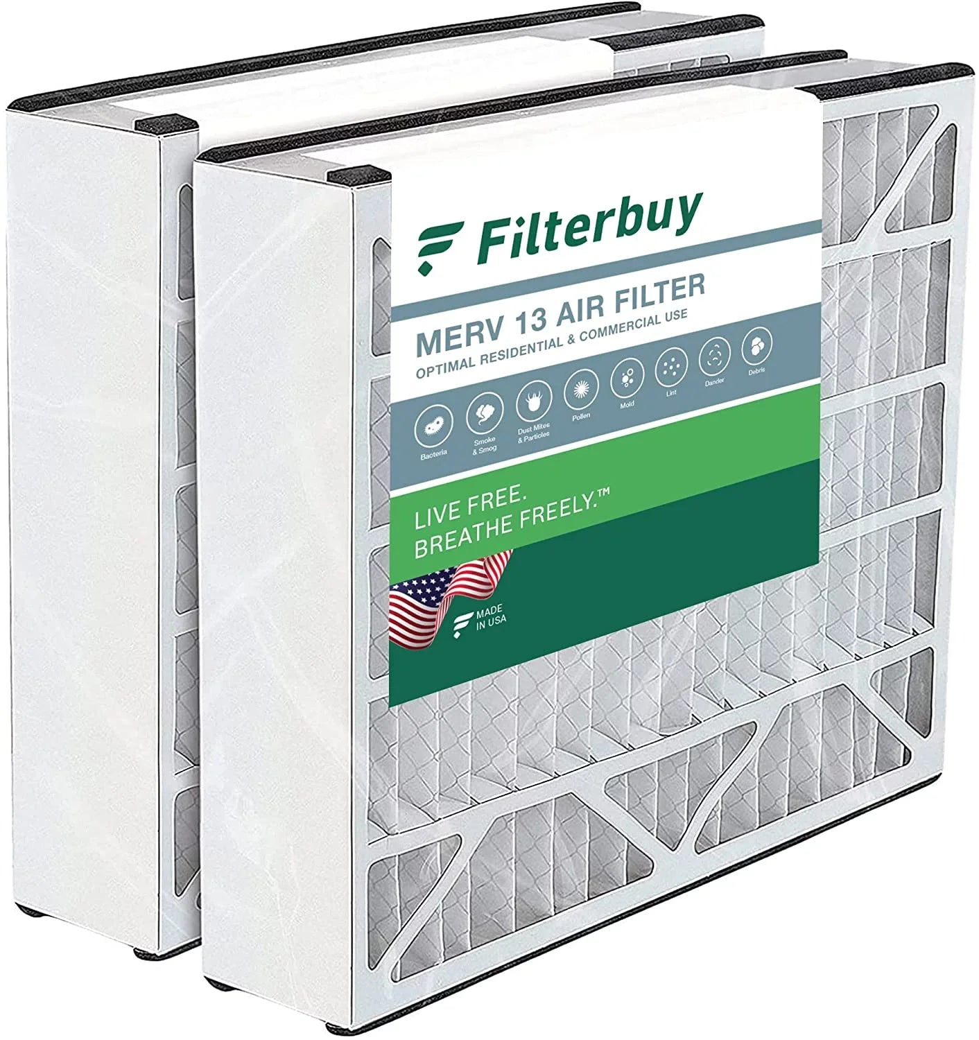 Filterbuy 16x25x5  13 Pleated   Furnace Air Filters for Trion Air Bear 255649-105 (2-Pack)