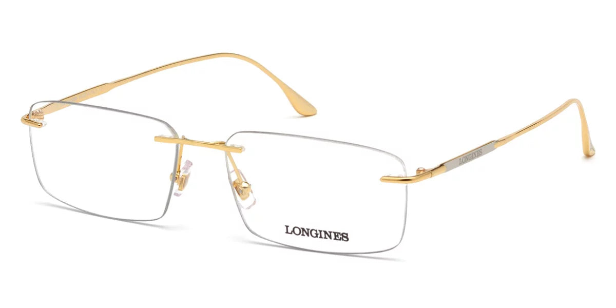Longines LG5001-H Rimless Square Shiny Deep Gold Eyeglasses