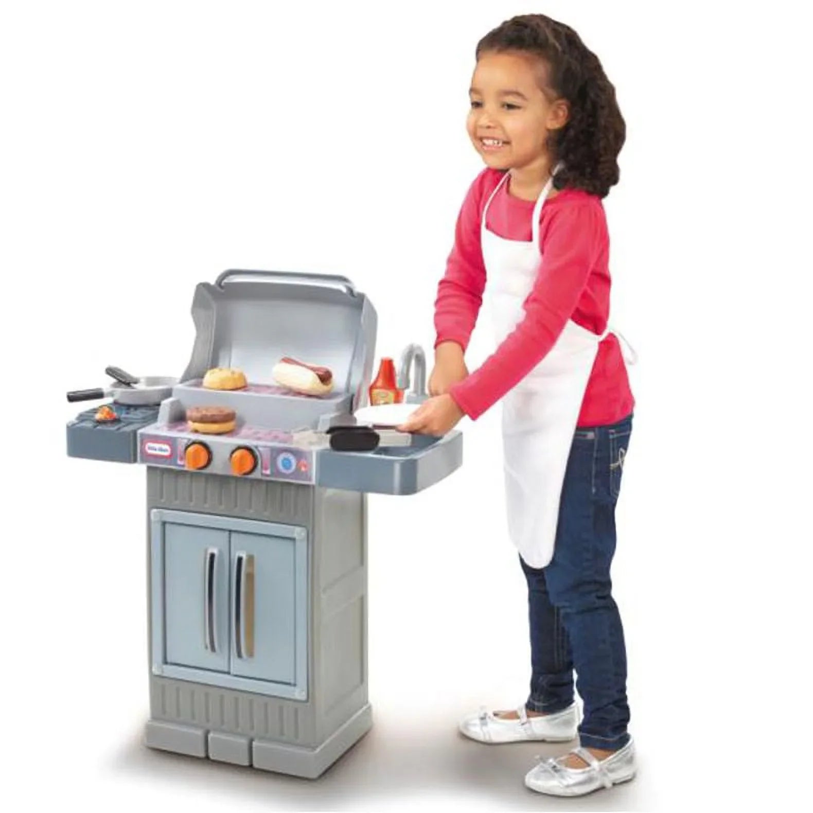 Little Tikes Cook 'n Grow  Grill 8-Piece Pretend Play Kitchen Toys Playset, Gray, For Kids Toddlers Boys Girls Ages 2 3 4+