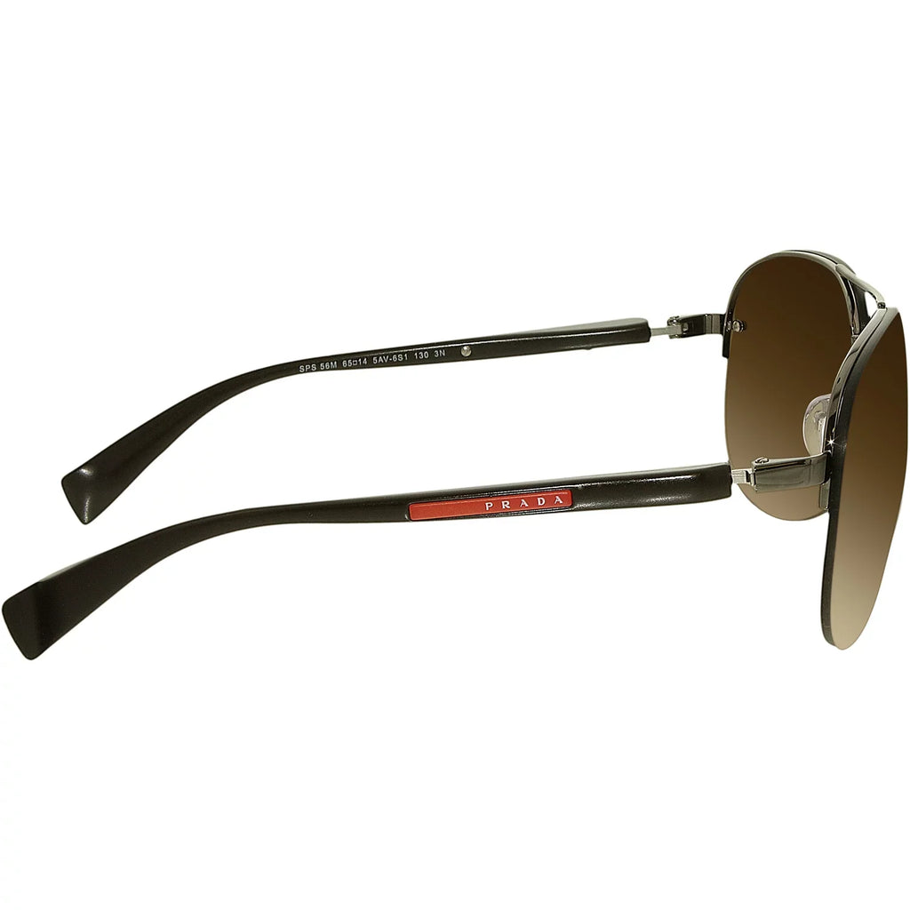 Prada Men's Gradient Linea Rossa PS56MS-5AV6S1-65 Brown Aviator Sunglasses