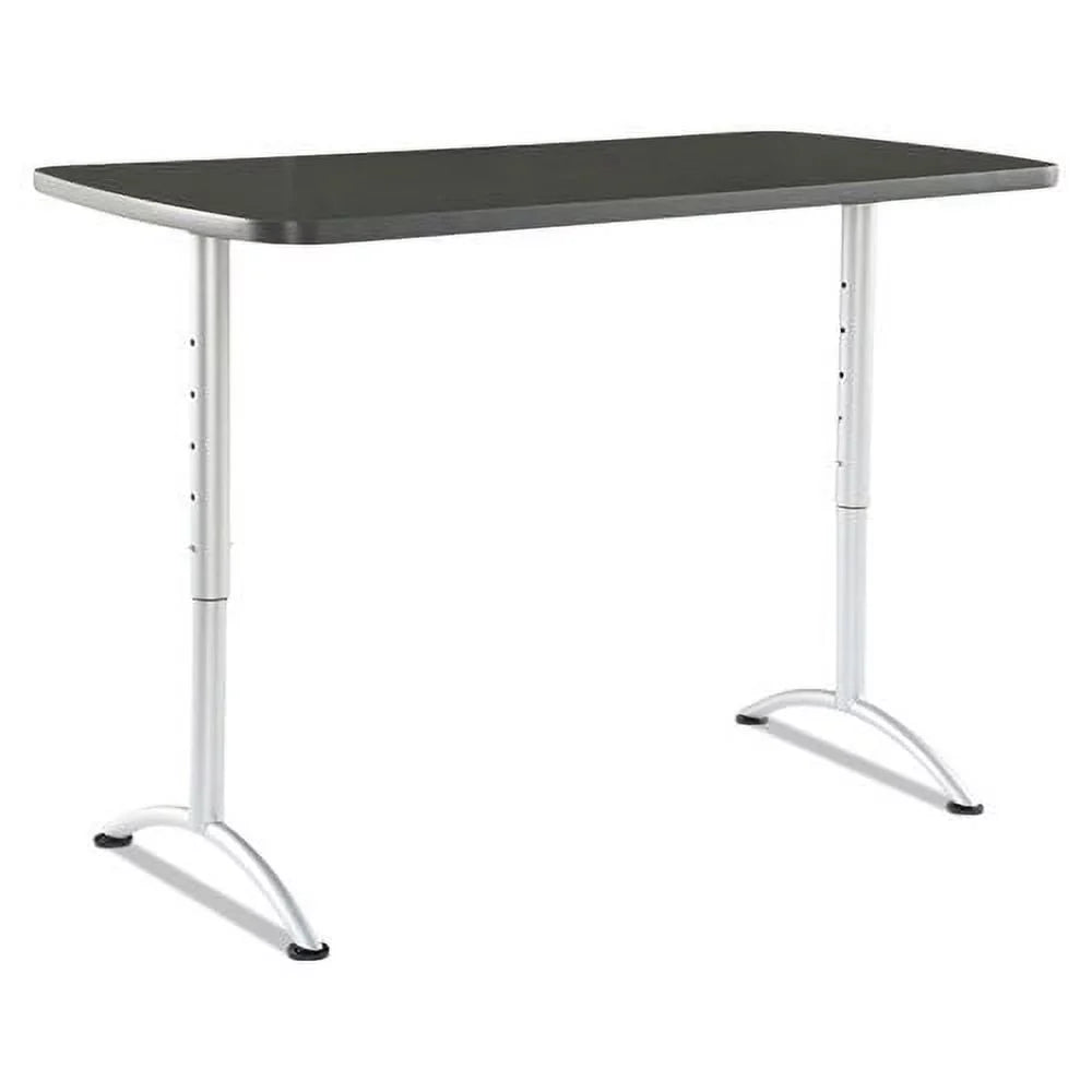 60 in. x 30 in. x 30 - 42 in. Rectangular Adjustable Height Table - Graphite/Silver