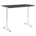 60 in. x 30 in. x 30 - 42 in. Rectangular Adjustable Height Table - Graphite/Silver