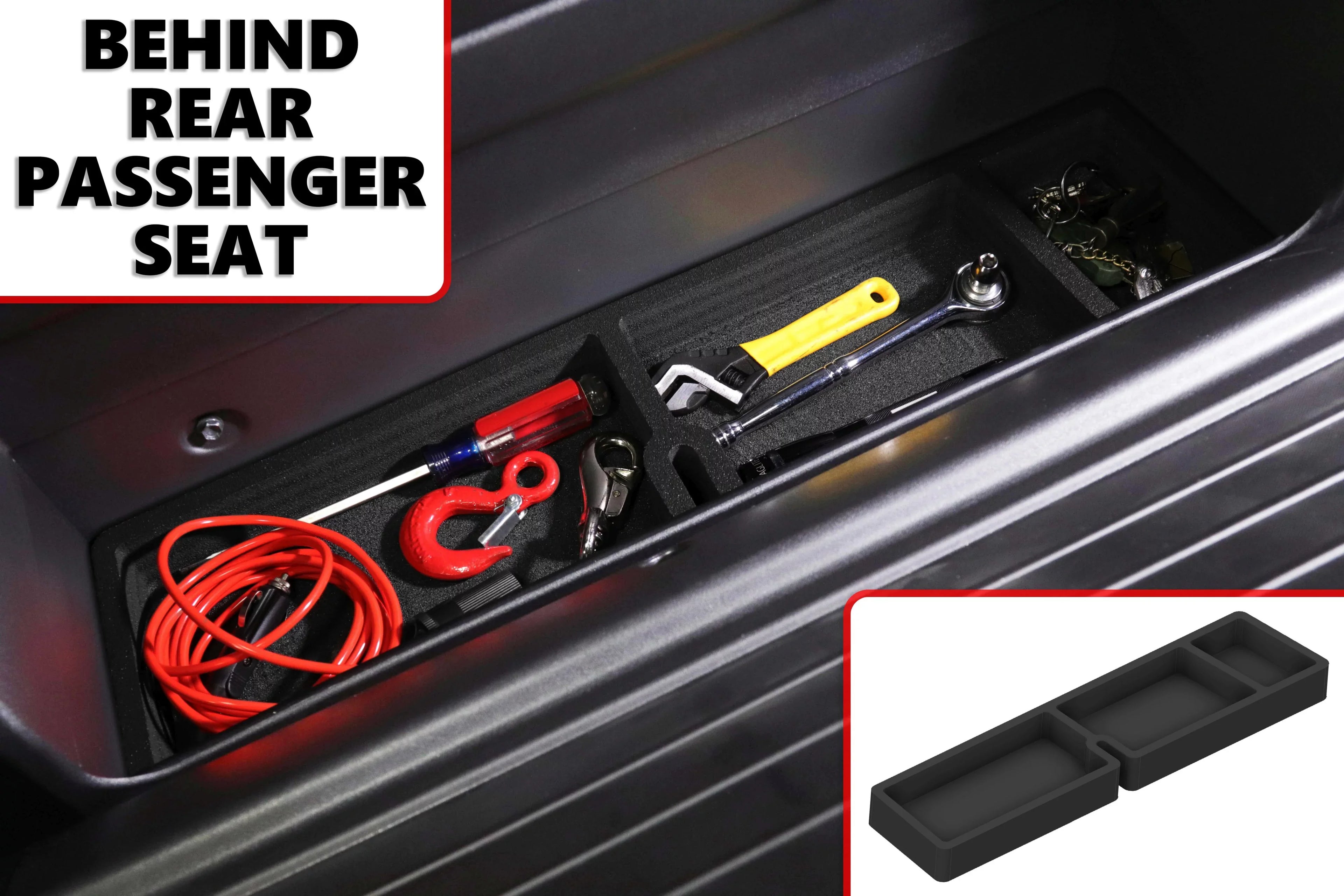 Red Hound Auto Full 5 Piece Vehicle Organizer Set Fits Center Console Rear Seat and Glove Box Inserts Compatible with Toyota Tacoma 2016-2020