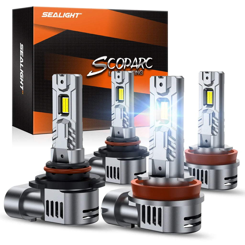 Sealight 9005 H11  Bulbs Combo, 30000LM 6500K Cool White, HB3 H8 H9  Light Bulbs