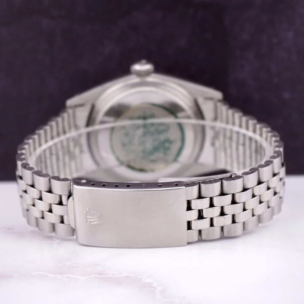 Rolex 36mm Datejust Mens Steel Watch Jubilee Band Silver Linen Dial 1601