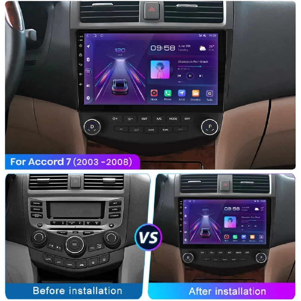 10.1" Touch Screen Android 12  Navigation Bluetooth Double 2 Din Car Stereo Radio Head Unit 2+32GB Carplay For 2003 2004 2005 2006 2007 Honda Accord