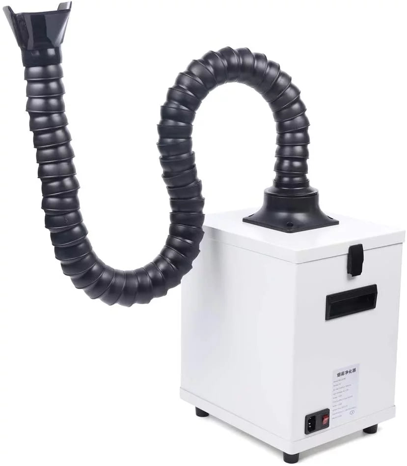 Fetcoi Fume Extractor With Hose, 3-Layer Filter Smoke & Air Purifier Singel-Head 360° Rotatable