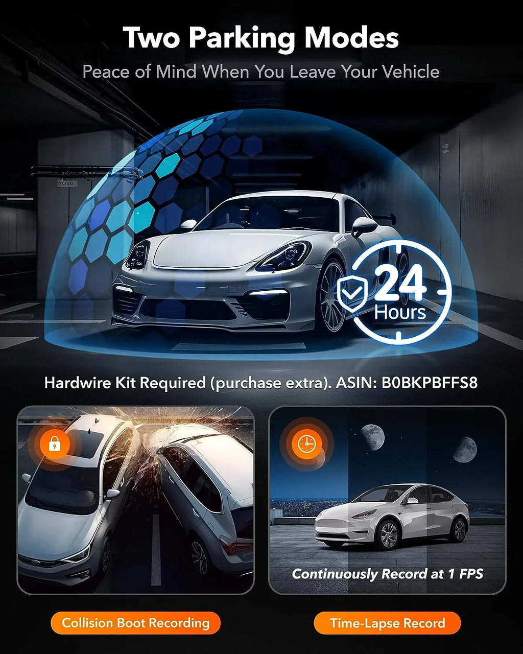 4K Dash Cam 3 Channel, WiFi&, 3"  DashCam Front and Rear with Super  Night Vision, Loop Recording, G-Sensor, 24H Parking Monitor