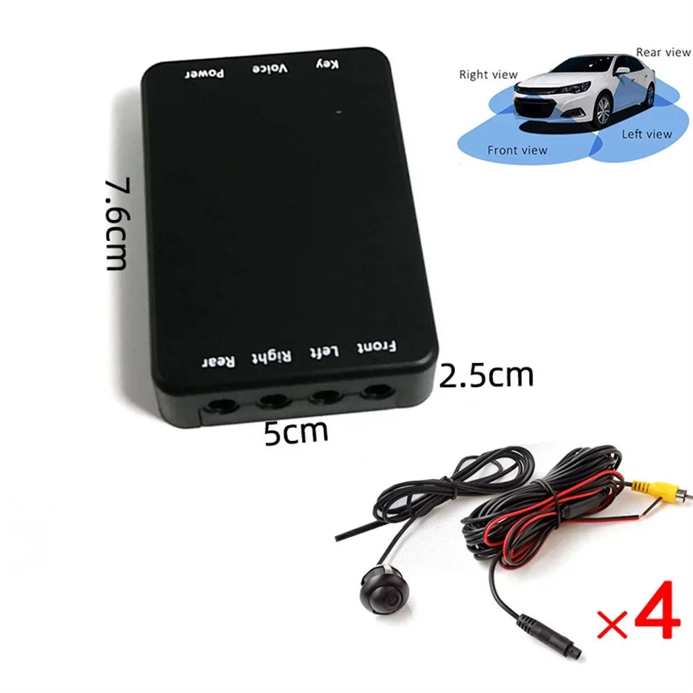 WelldownCar Parking Panoramic View Rearview 4 Way Camera Control Box System 360 Degree