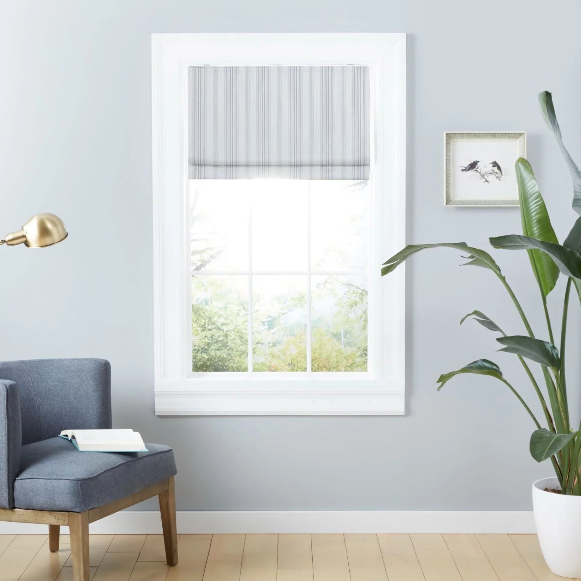 Exclusive Home Ricardo Total Blackout Roman Shade, 34"x64", Grey