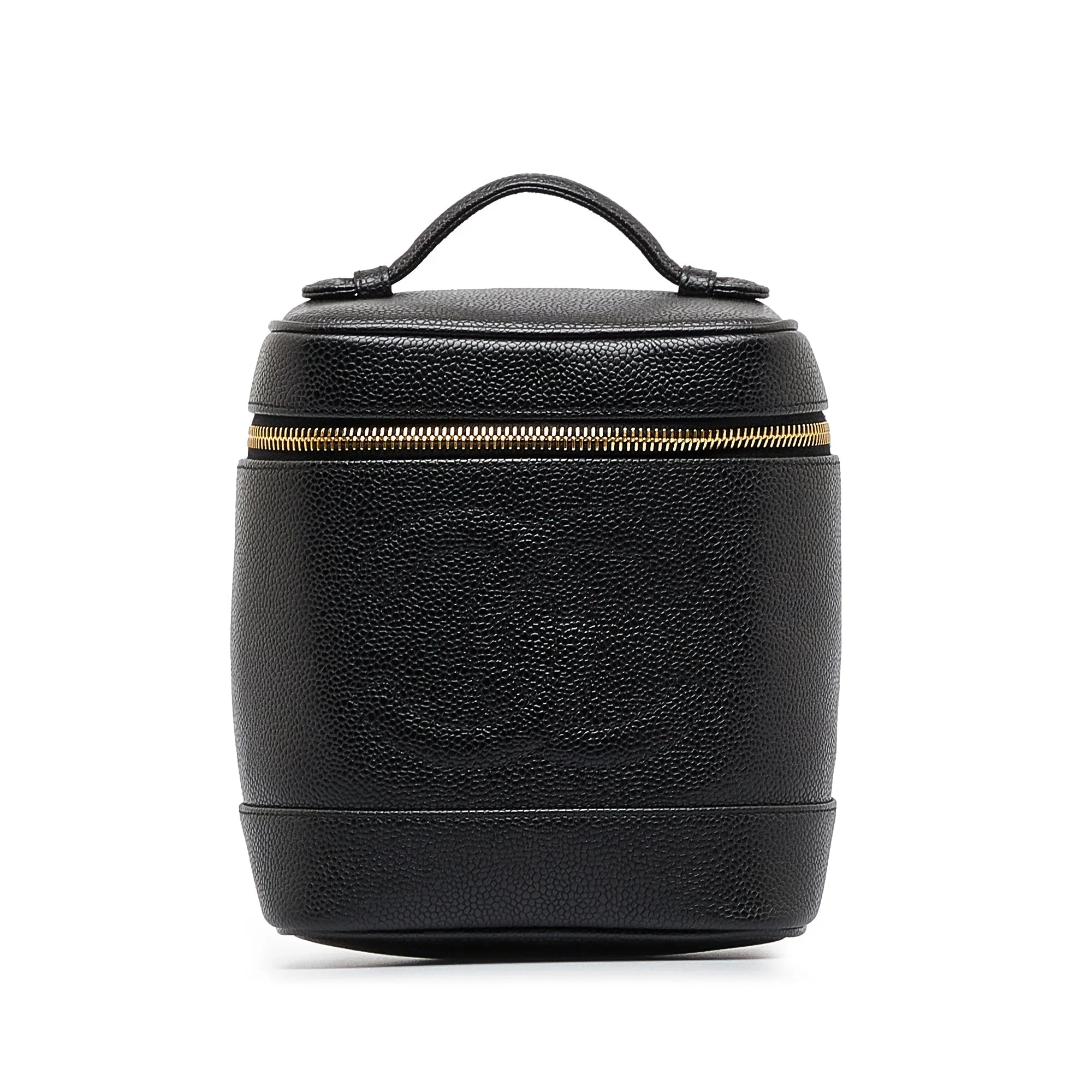 Pre-Owned Authenticated Chanel  Caviar Vanity Bag Leather Black Unisex (Good)