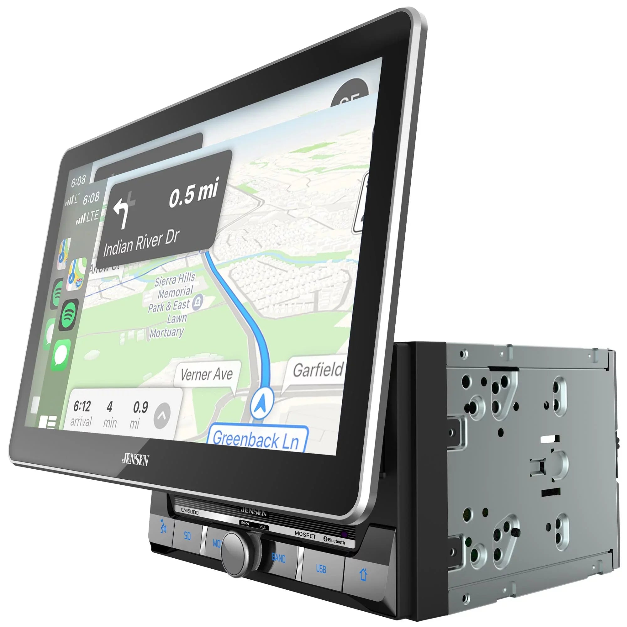 Jensen CAR1000 2 Din 10 in.  Mechlesss Carplay & Android Auto