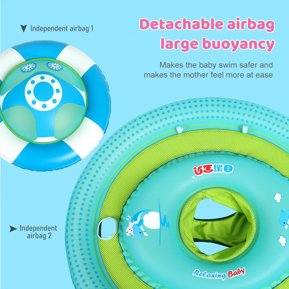Pool Float with Bottom Seat Detachable Upper Float Inflatable Swim Float Swimming Float Ring Toddler Pool Float for 6-48 Months Boys Girls