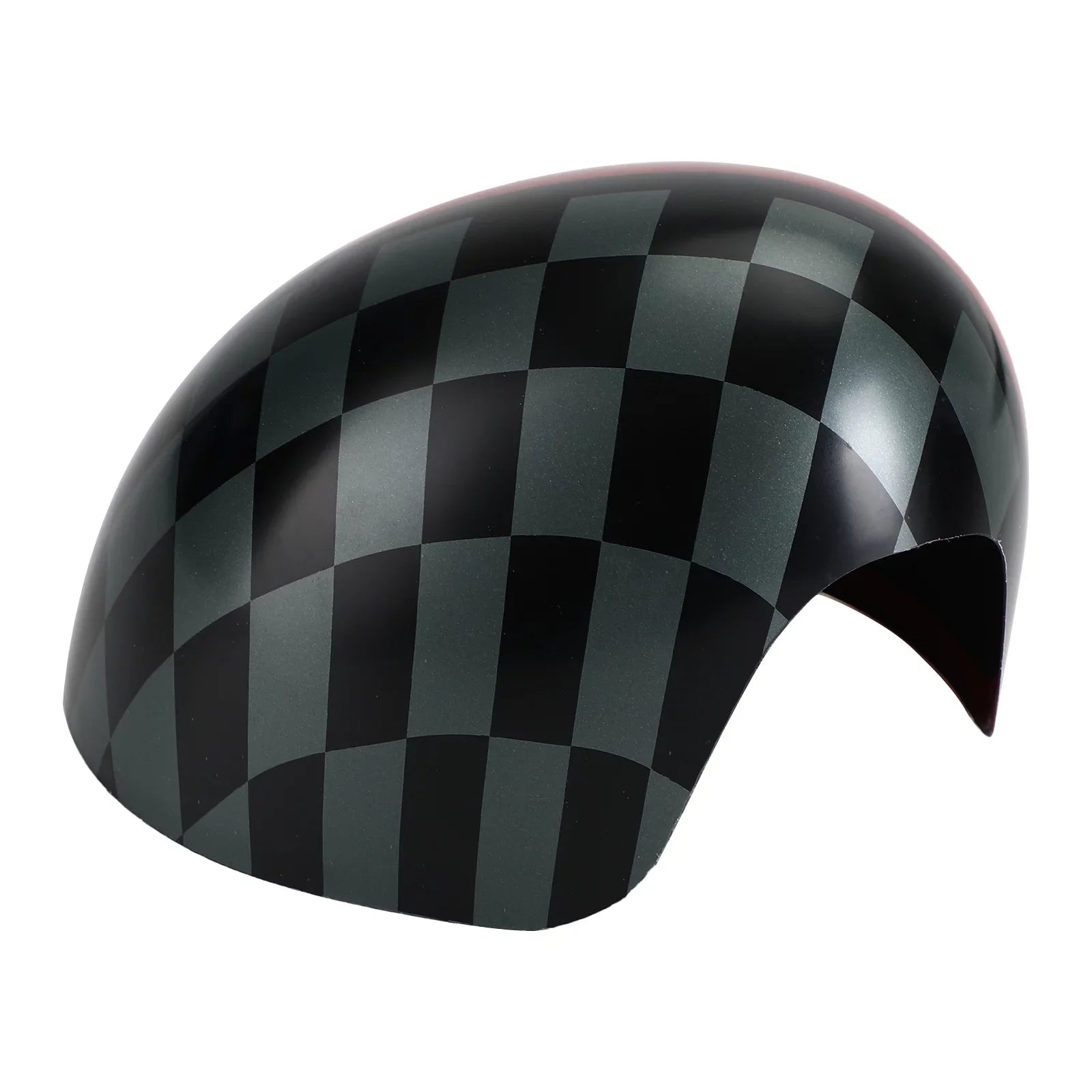 Black/Grey checkered Red Mirror Cover for  Cooper Hardtop F55 F56