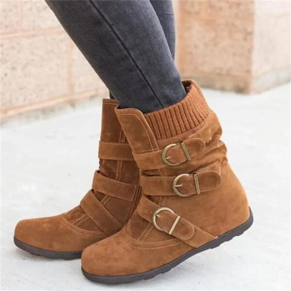 Women Classic Boots Women Warm Snow Boots Flat Plush Casual Ladies Shoes Plus Size Autumn Winter Outdoor Booties