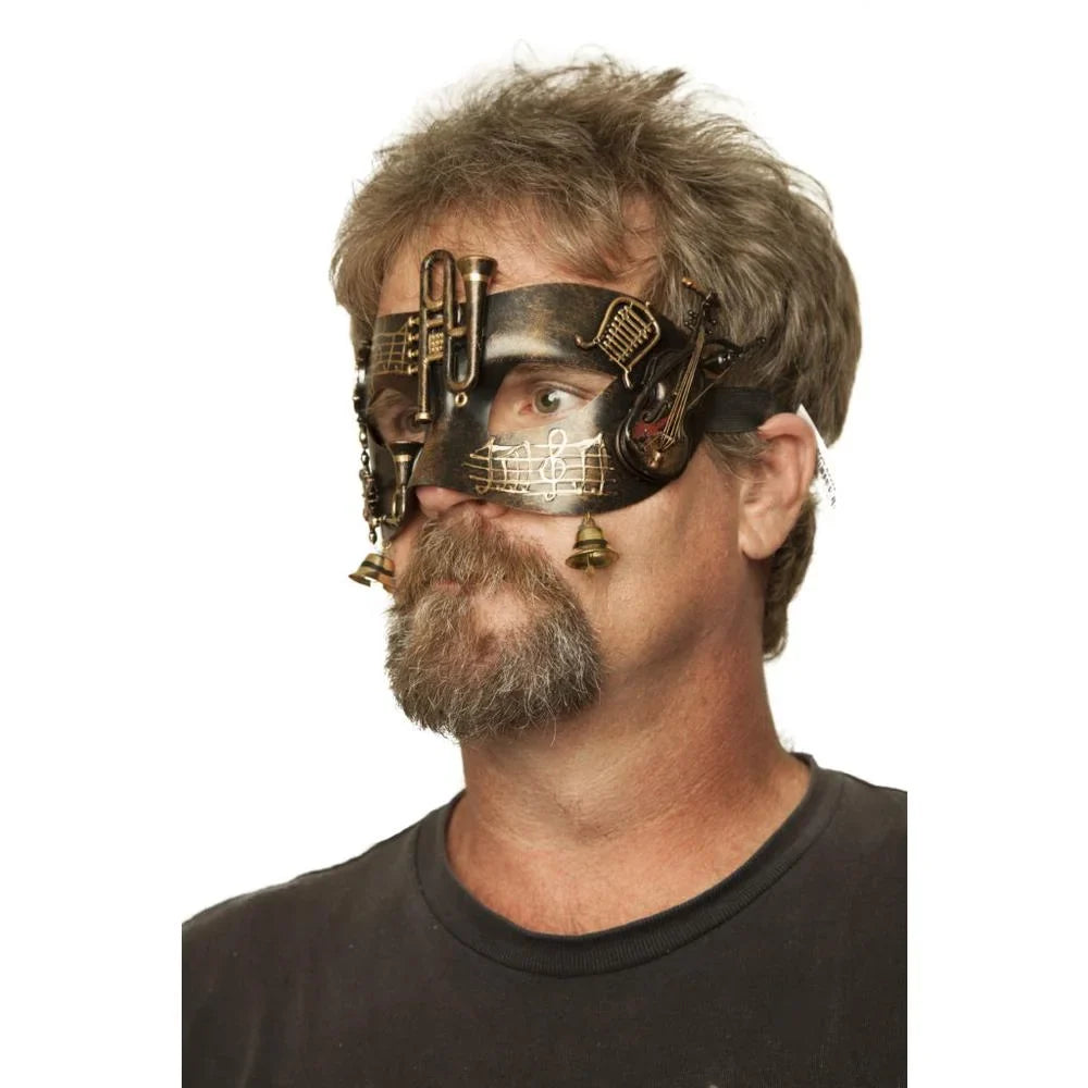 Western Fashion 63292 Steampunk Mask with Musical Notes, Copper